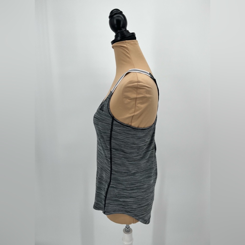 Adidas gray marbled elastic straps criss cross back workout gym tank top sz S - Picture 4 of 10